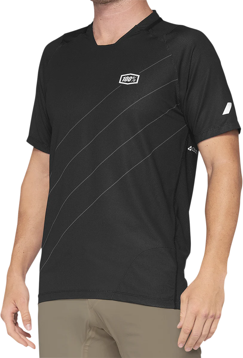100% Celium Short-Sleeve Jersey - Dark Gray/Black - Small 41204-290-10 - Image 3