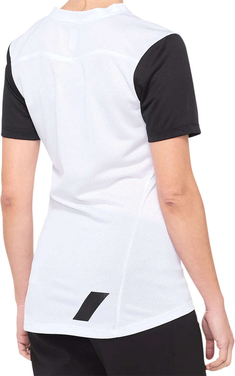100% Women's Ridecamp Short-Sleeve Jersey - White/Black - Small 40035-00010 - Image 2