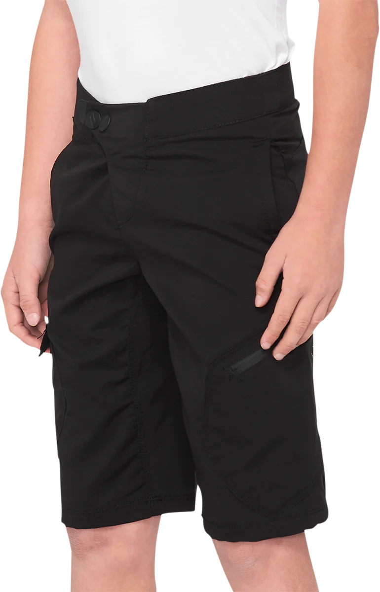 100% Youth Ridecamp Shorts - Black - US 22 40033-00000 - Image 2