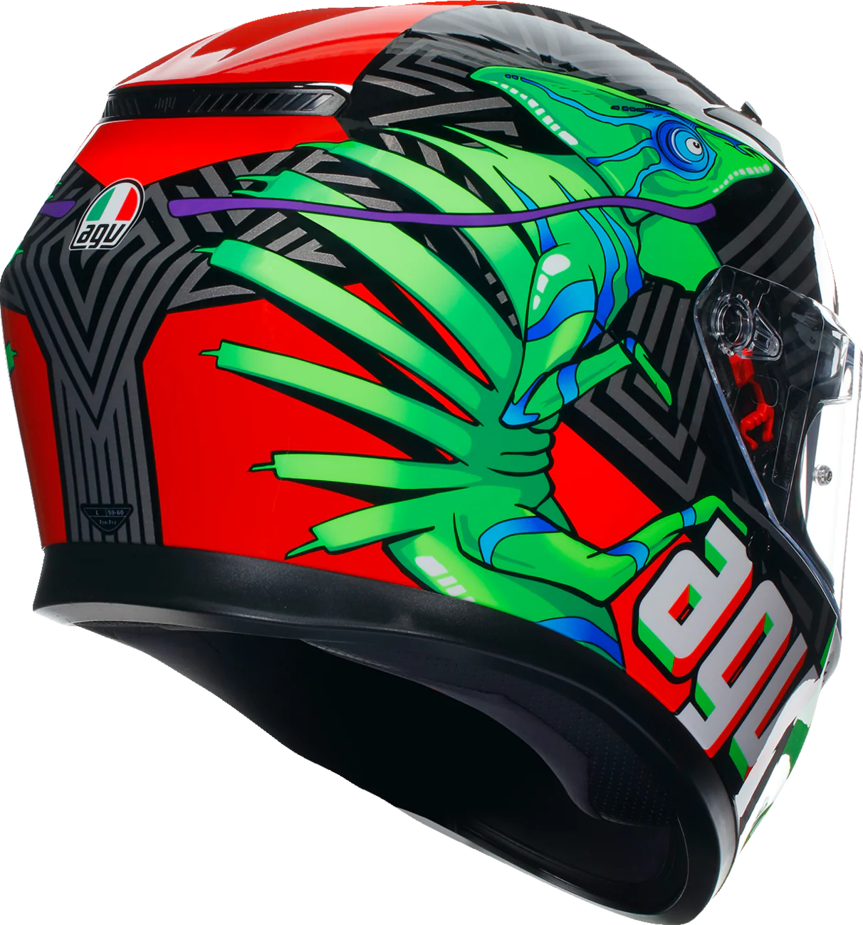 AGV K3 Helmet - Kamaleon - Black/Red/Green - Small 2118381004013S - Image 4