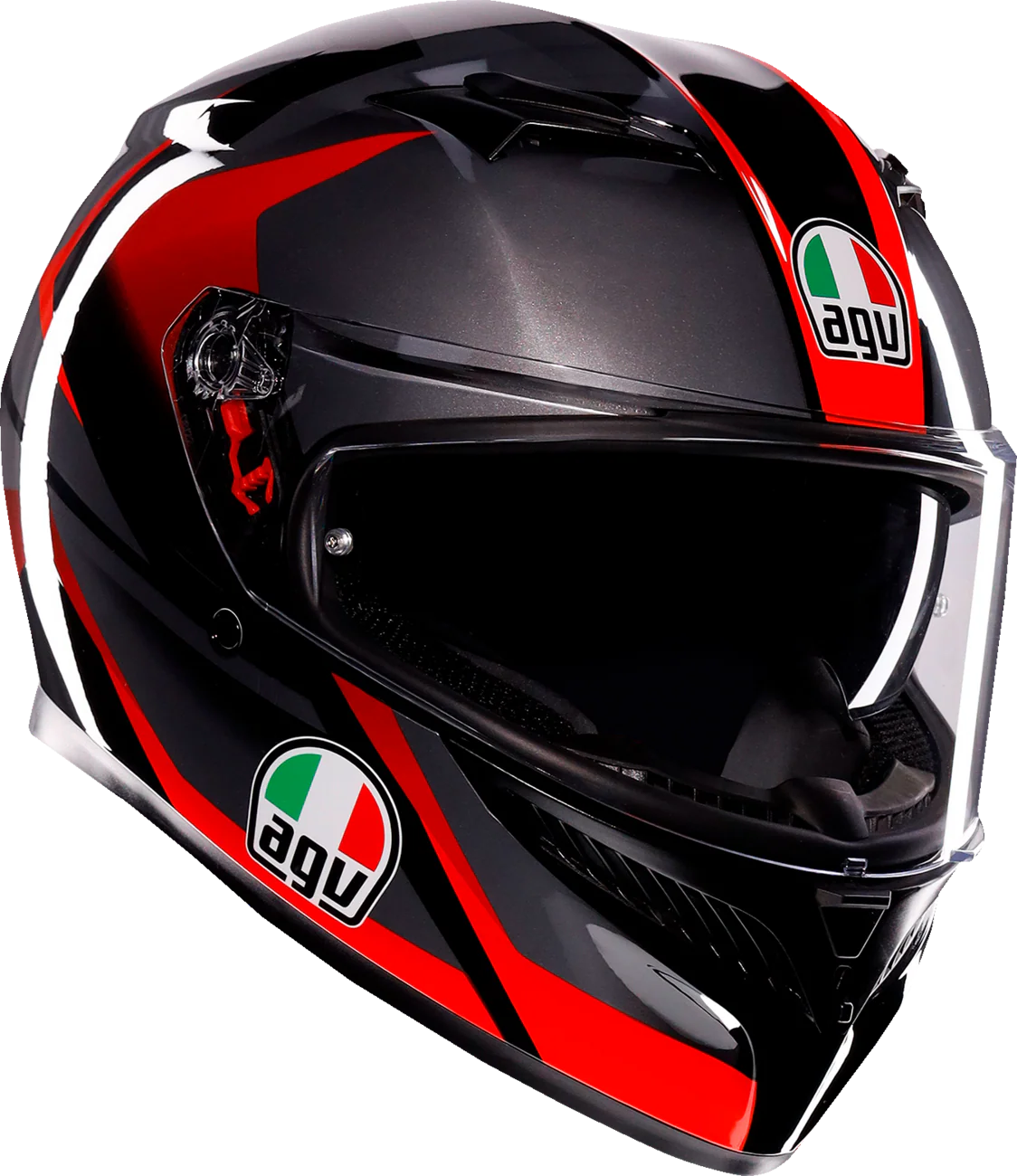 AGV K3 Helmet - Striga - Black/Gray/Red - Medium 2118381004-018-M - Image 3