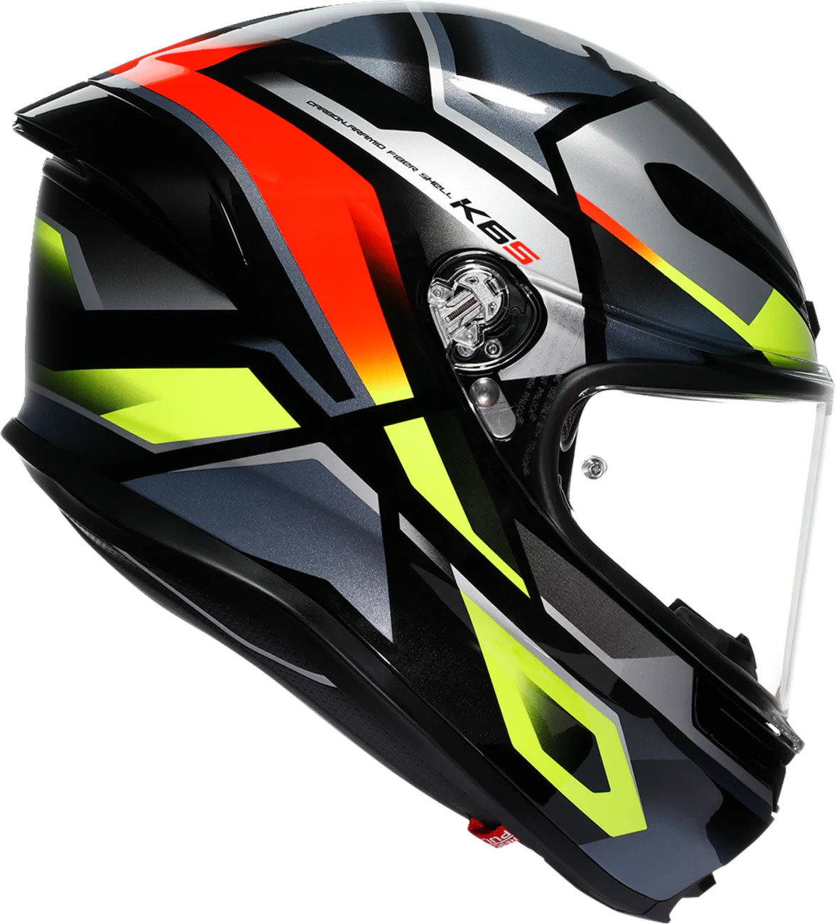 AGV K6 S Helmet - Erazer - Black/Red/Yellow Fluo - Small 2118395002-026-S - Image 2