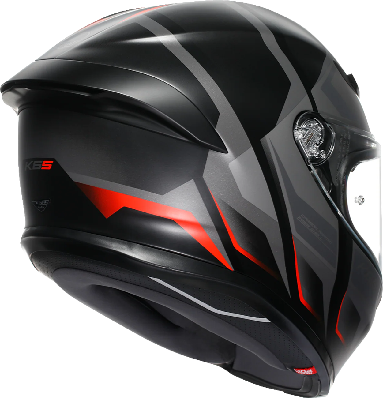 AGV K6 S Helmet - Karve - Matte Black/Gray/Red - 2XL 2118395002-024-XXL - Image 3