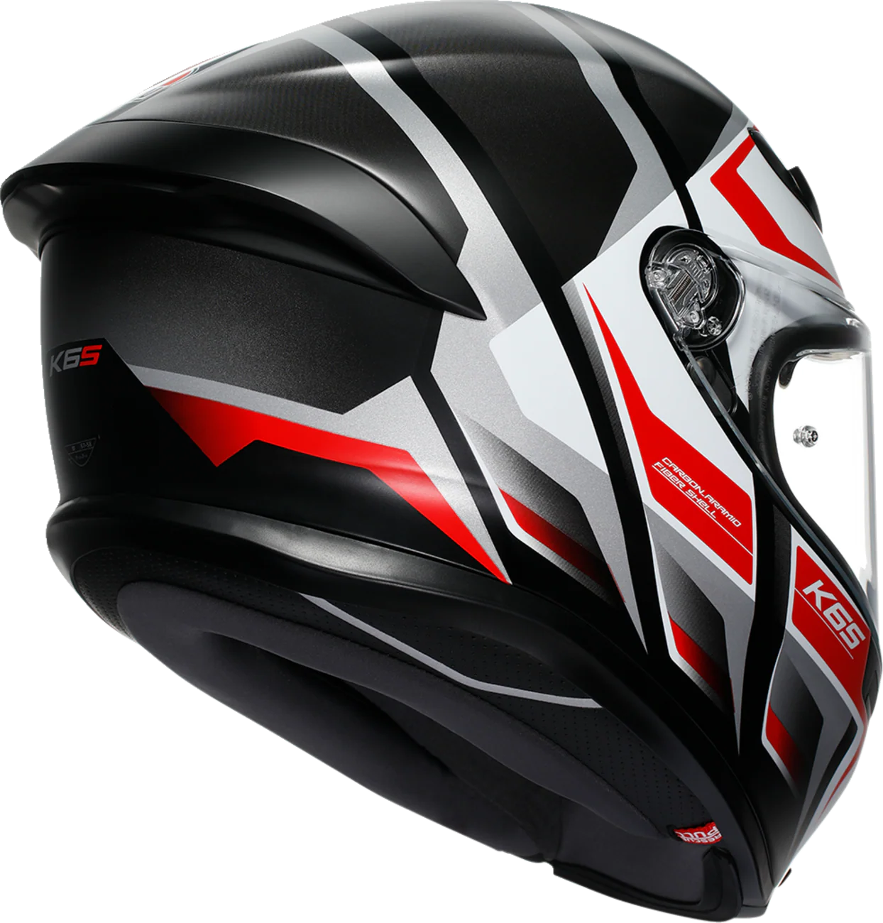 AGV K6 S Helmet - Karve - Matte Black/White/Red - 2XL 2118395002-025-XXL - Image 3