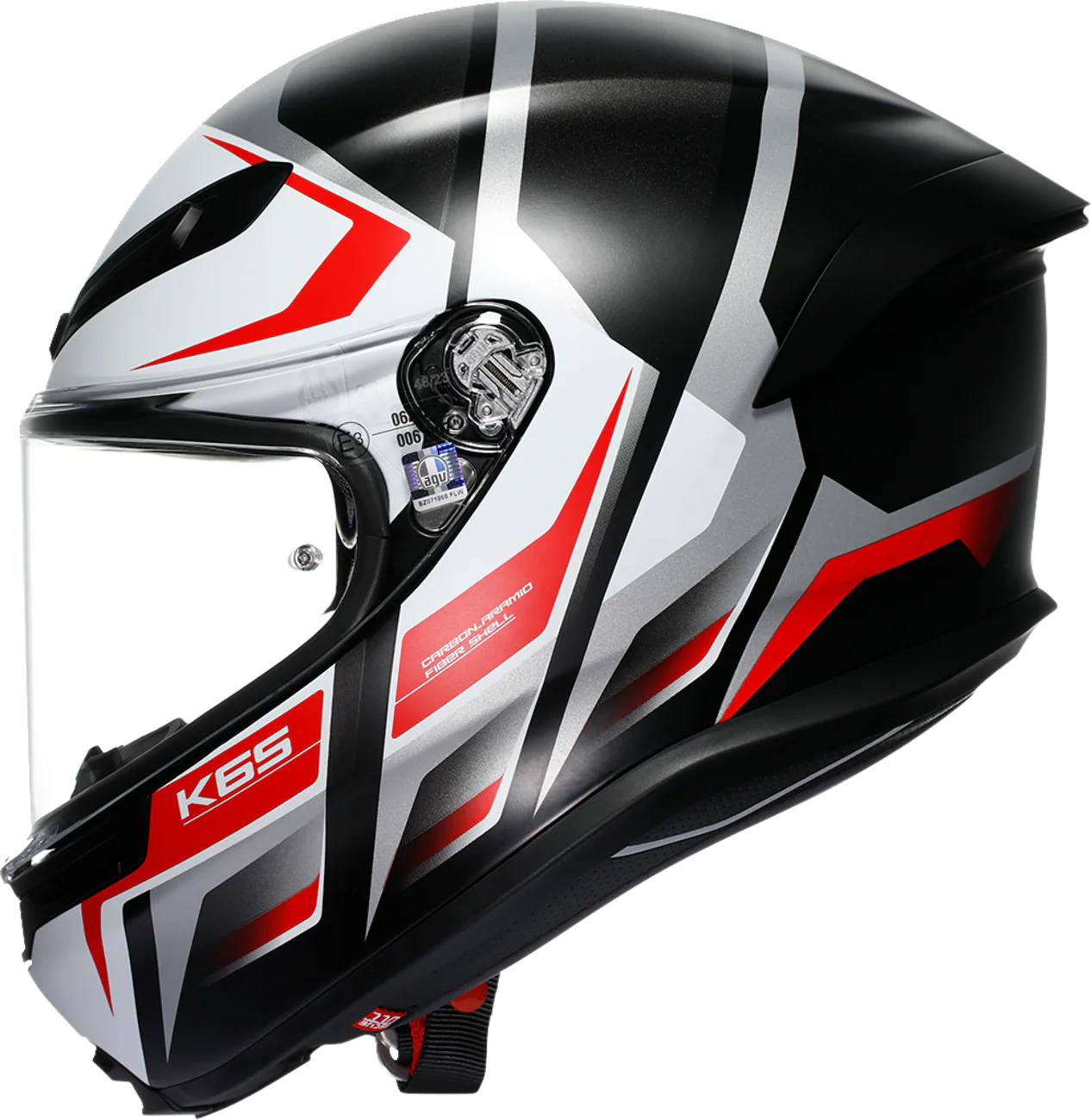 AGV K6 S Helmet - Karve - Matte Black/White/Red - XL 2118395002-025-XL - Image 5