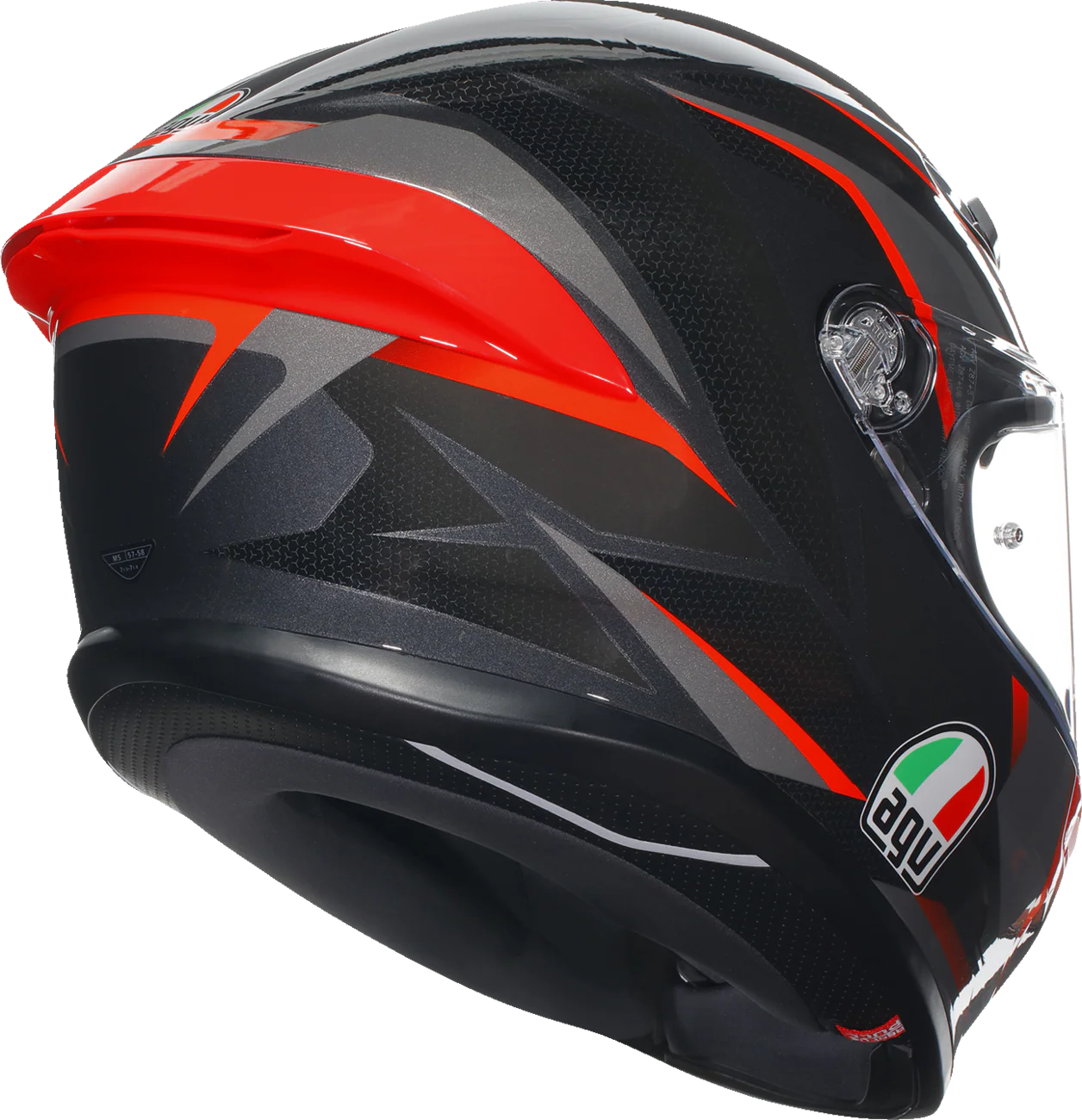 AGV K6 S Helmet - Slashcut - Black/Gray/Red - Medium 2118395002014M - Image 3