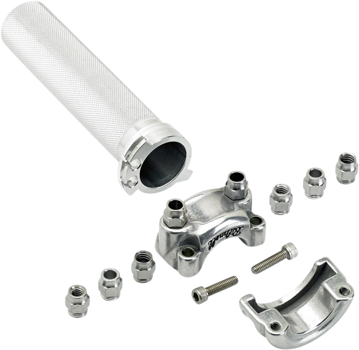 BILTWELL 1" Whiskey Throttle Assembly - Dual Cable - Polished 6602-303-01 - Image 2