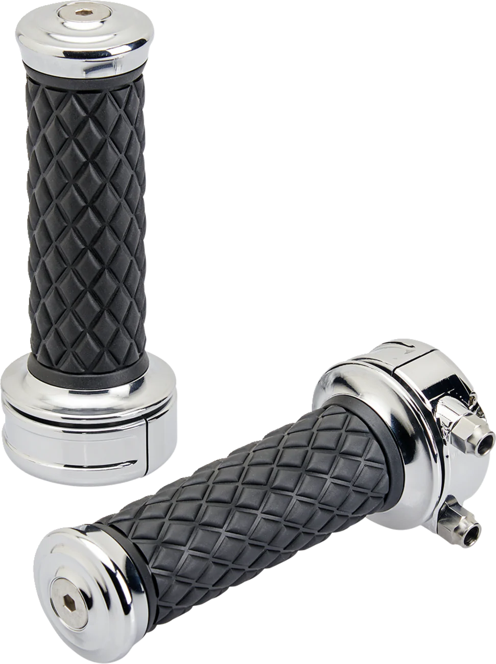 BILTWELL Alumicore Grips - Custom - Chrome 6606-105-01
