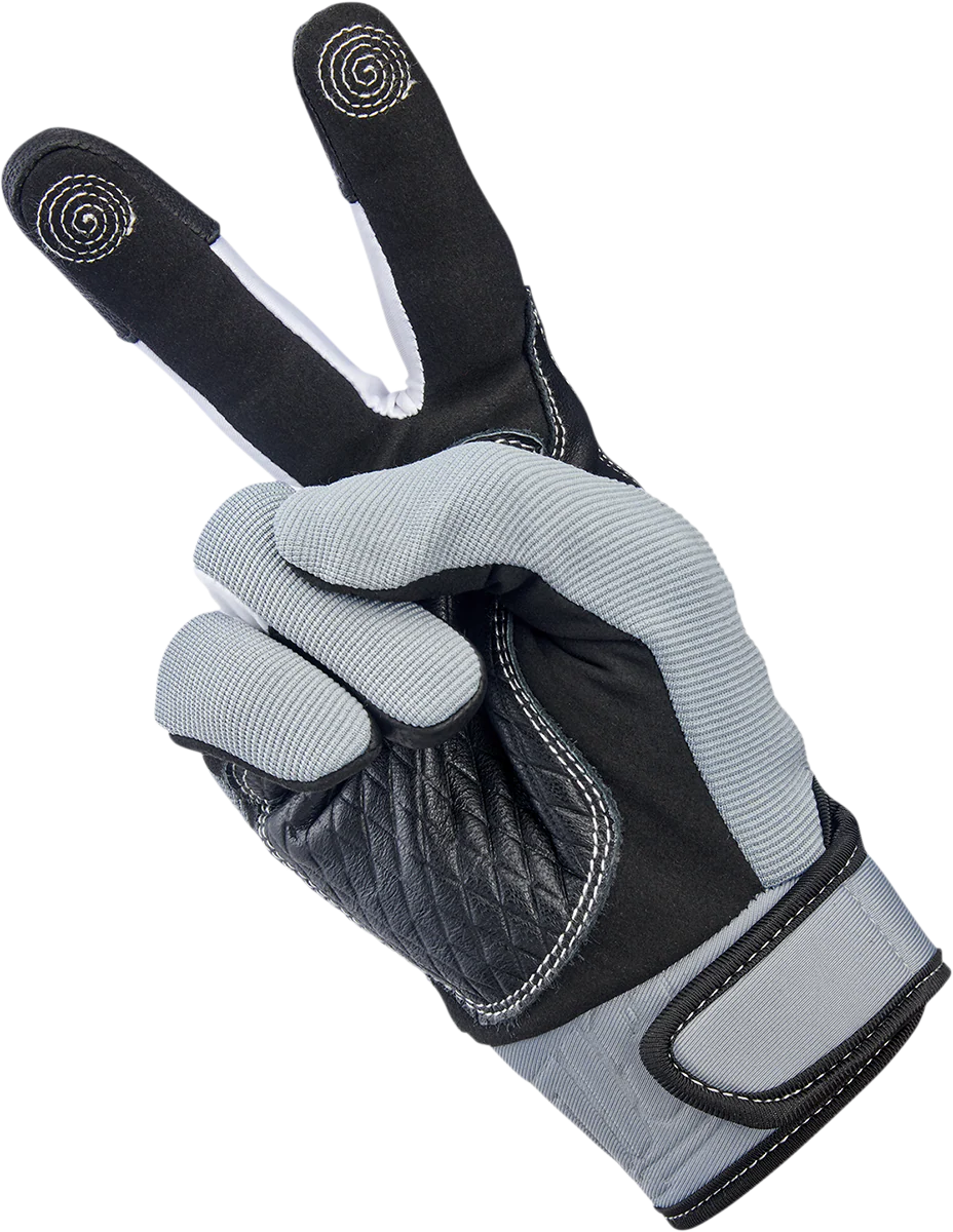 BILTWELL Baja Gloves - Gray - Medium 1508-1101-303 - Image 3