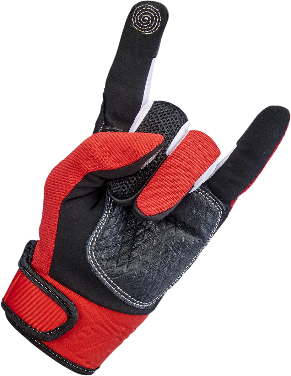 BILTWELL Baja Gloves - Red - Small 1508-0801-302 - Image 3