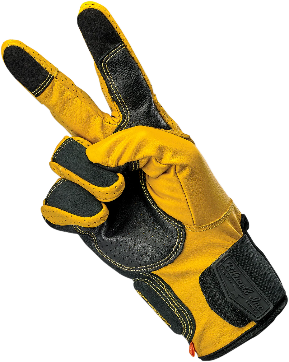 BILTWELL Borrego Gloves - Gold/Black - XS 1506-0701-301 - Image 4