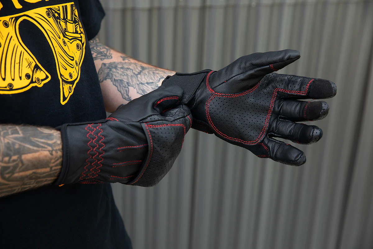 BILTWELL Borrego Gloves - Redline - Small 1506-0108-302 - Image 9
