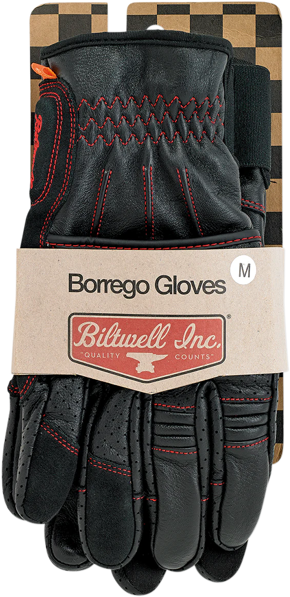 BILTWELL Borrego Gloves - Redline - XS 1506-0108-301 - Image 7
