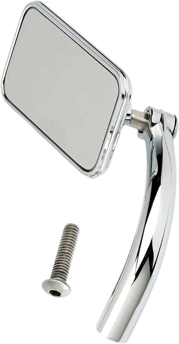 BILTWELL Mirror - Utility - Side View - Rectangle - Perch - Chrome - Each 6502-100-501