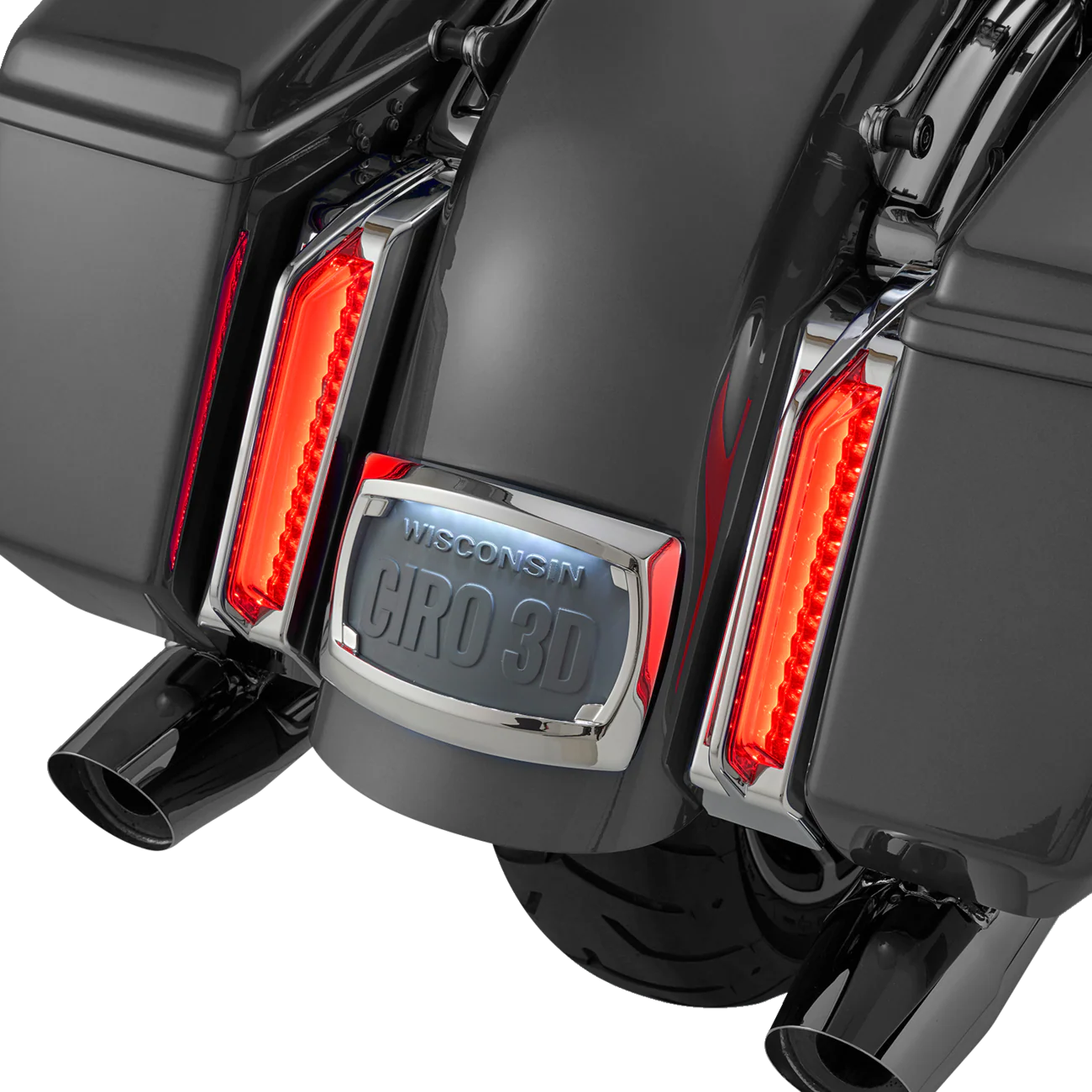 CIRO Filler Panel Tail Lights - Red Lens - Chrome 42052 - Image 2