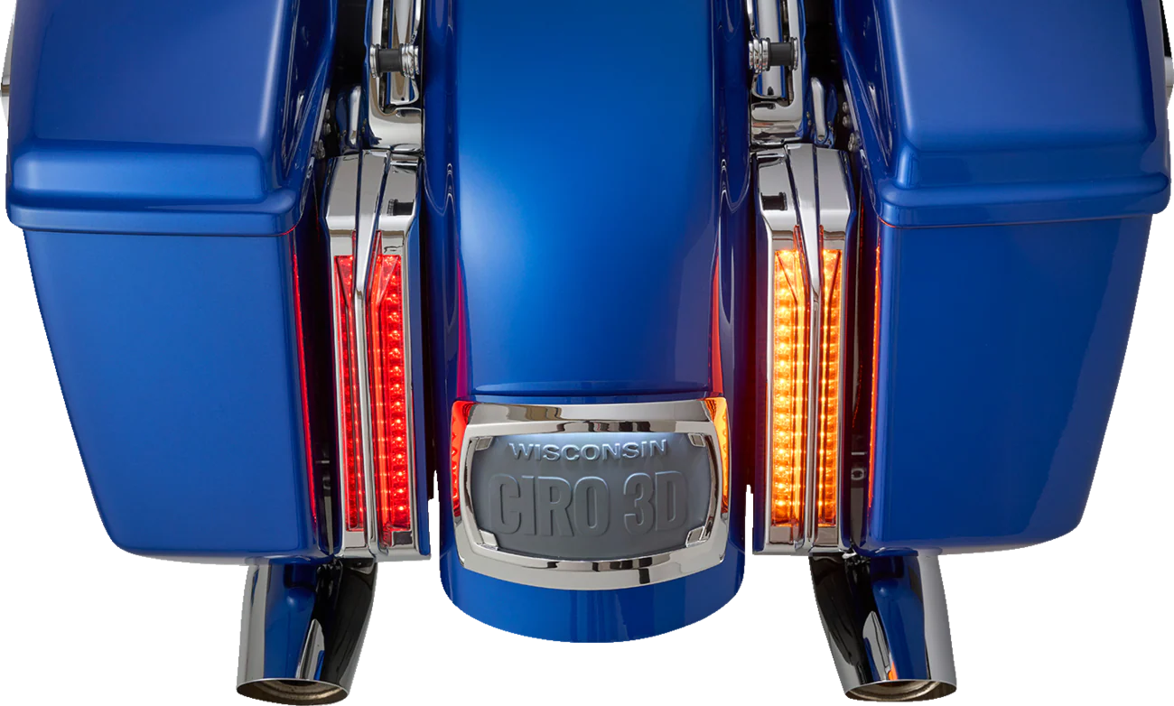 CIRO Filler Panel Tail Lights - Red Lens - Chrome 42052 - Image 3