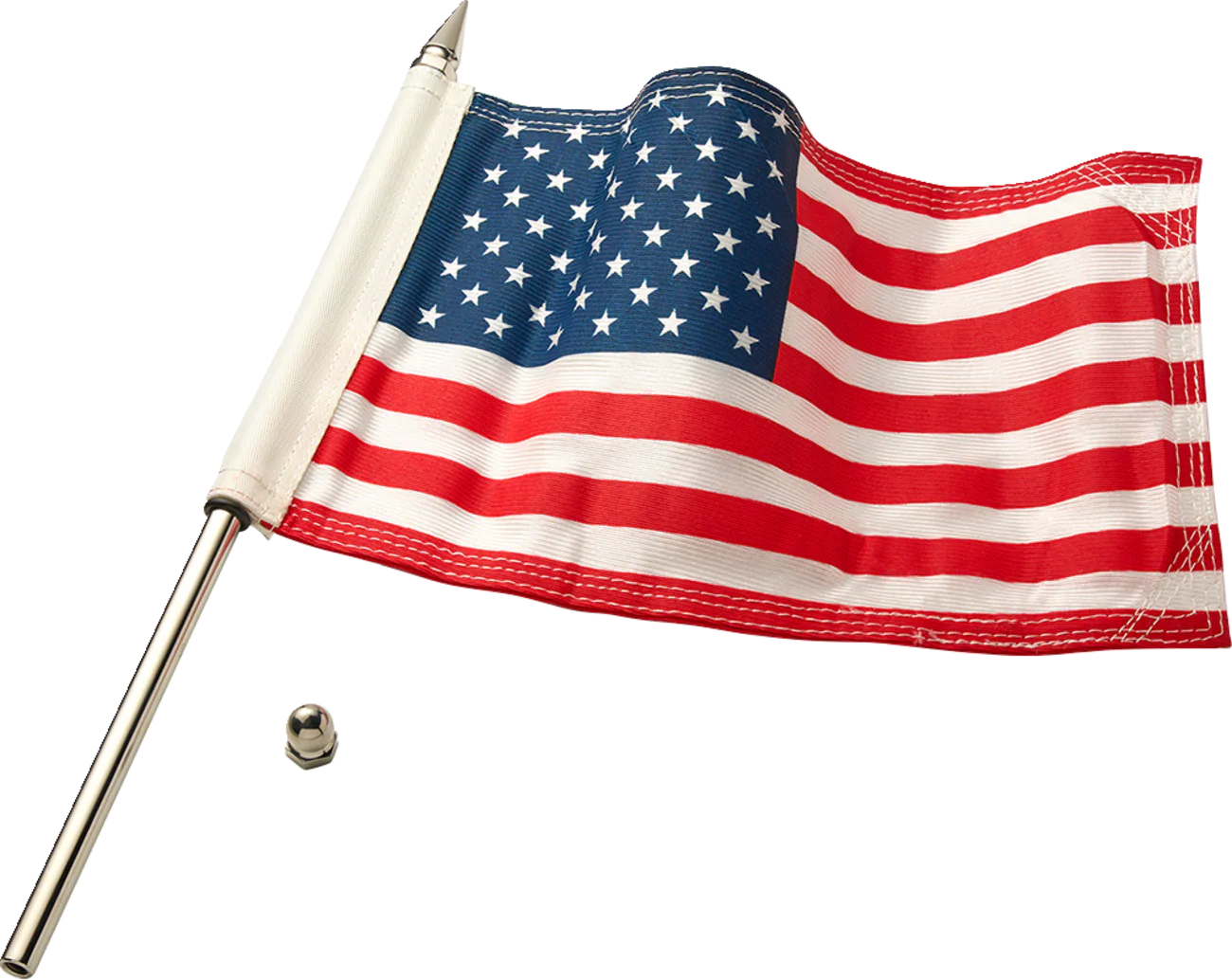 CIRO Flag Pole - 12" - With 6"x9" American Flag - Polished Stainless Steel 70602