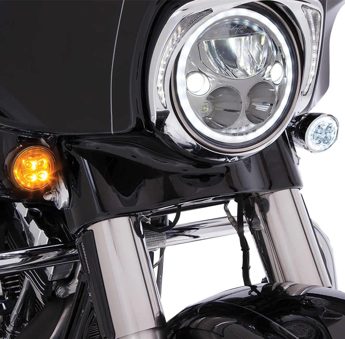 CIRO Front Signal Light Inserts - Chrome - Amber Lens 45400 - Image 2