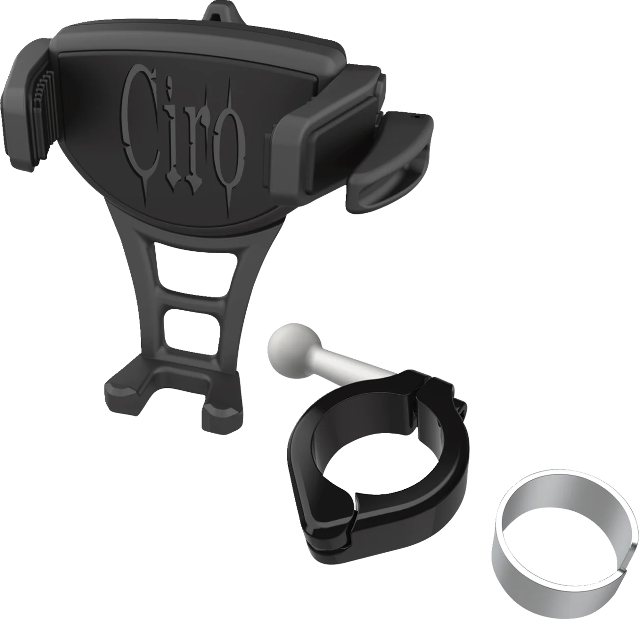 CIRO Phone Holder - Constrictor - Black - Black 1-1/8" | 1-1/4" Handlebar Mount 50355