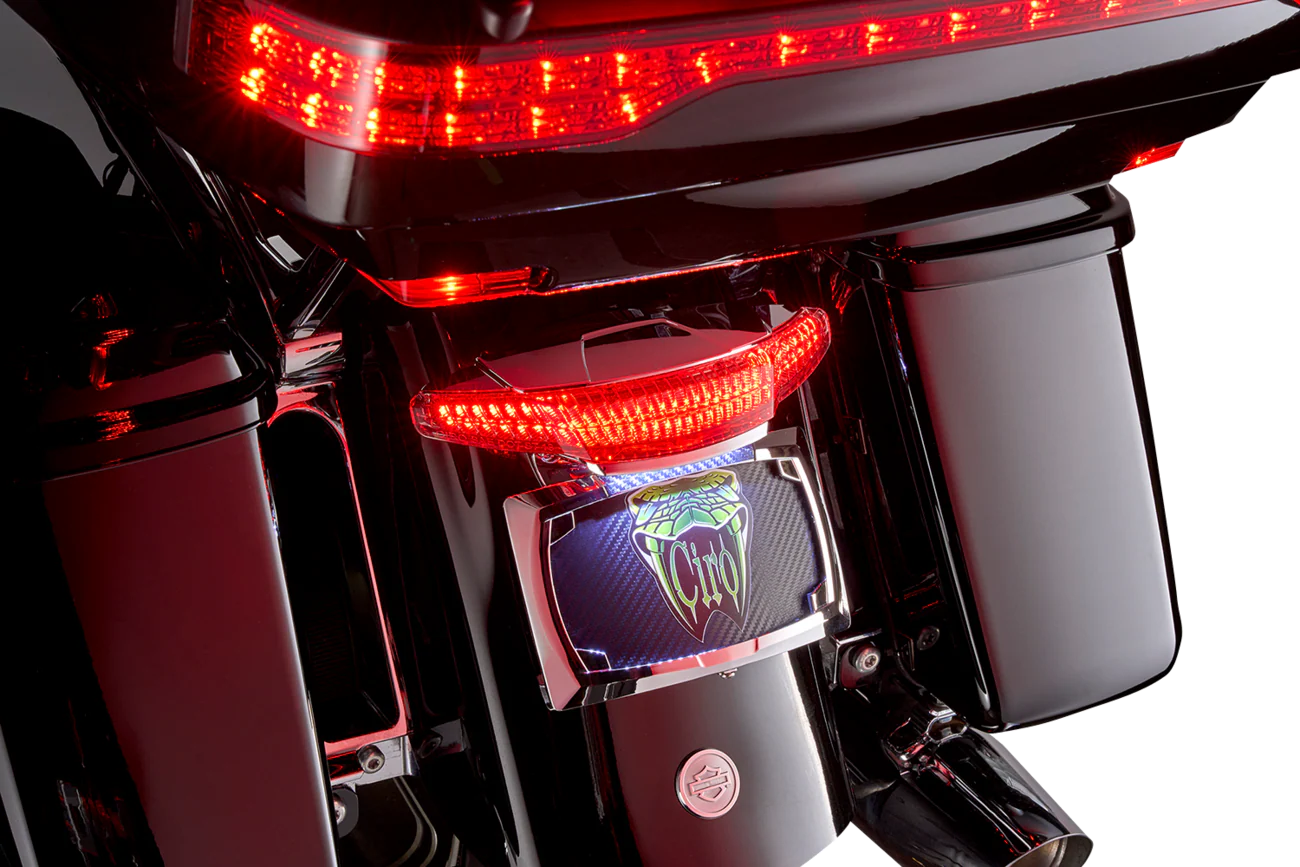 Ciro Taillight/License Plate Mount - Smoke Lens - Chrome 40453