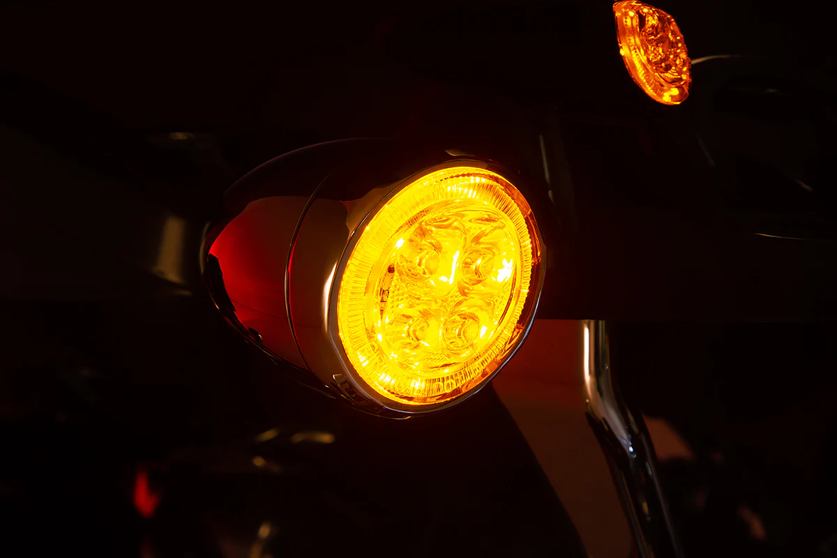 CIRO Turn Signal Insert - Amber/White LED - Smoke Lens - Chrome 45600 - Image 2