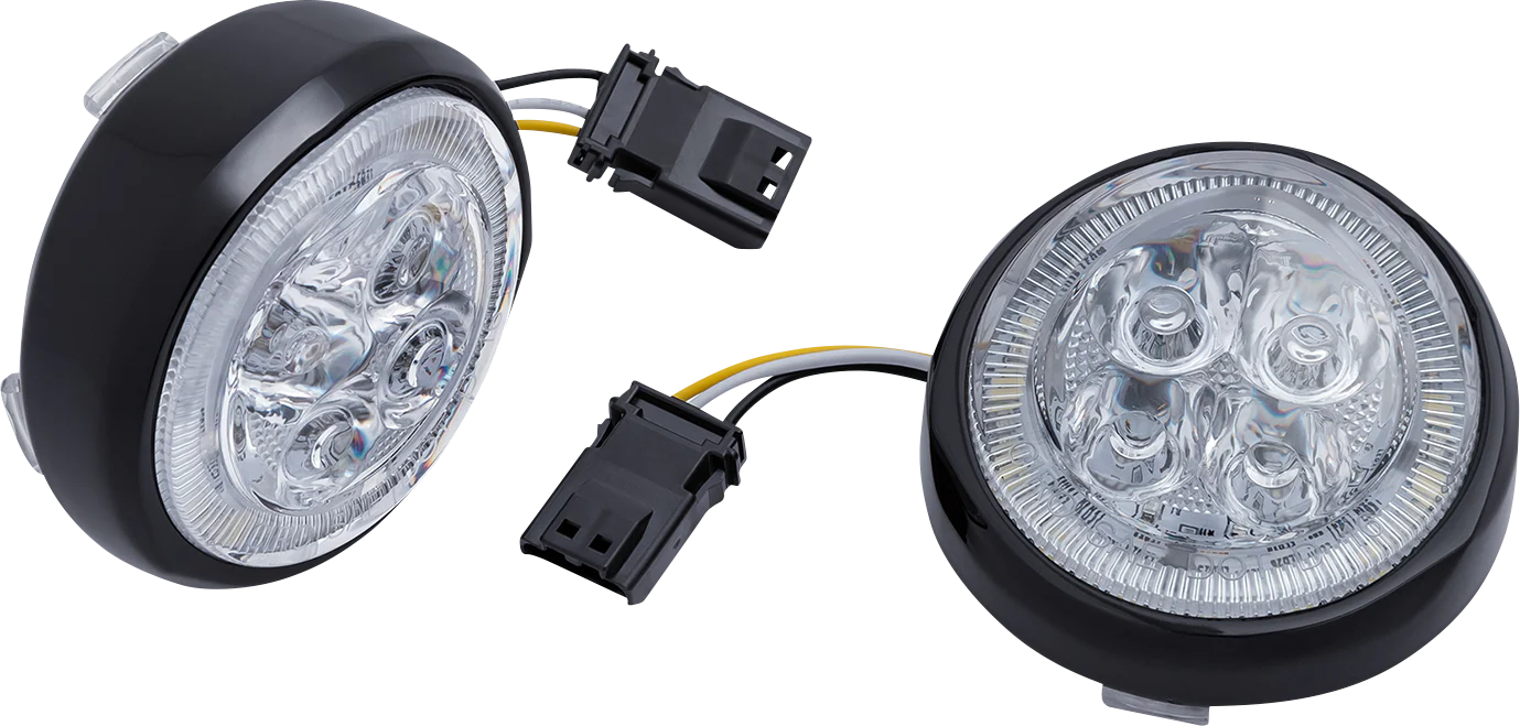 CIRO Turn Signal Insert - Front - Black/Clear 45423