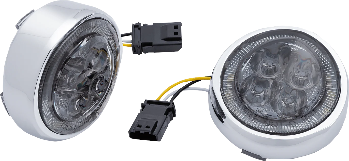 CIRO Turn Signal Insert - Front - Chrome/Smoke 45603