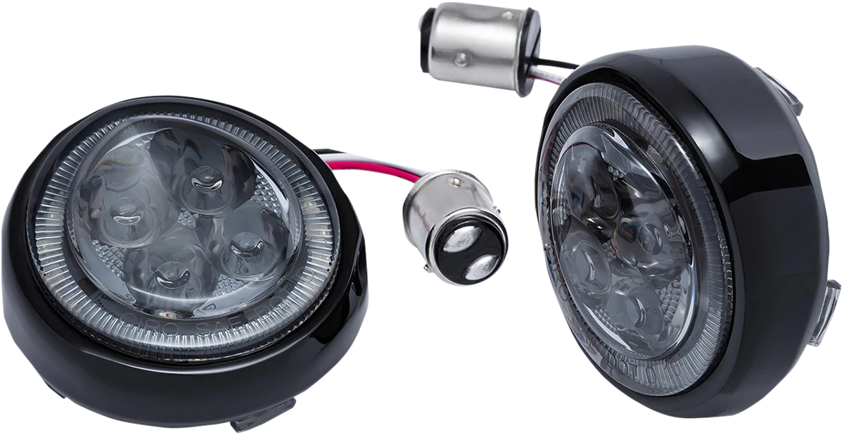 CIRO Turn Signal Insert - Red LED - Smoke Lens - Black 45621