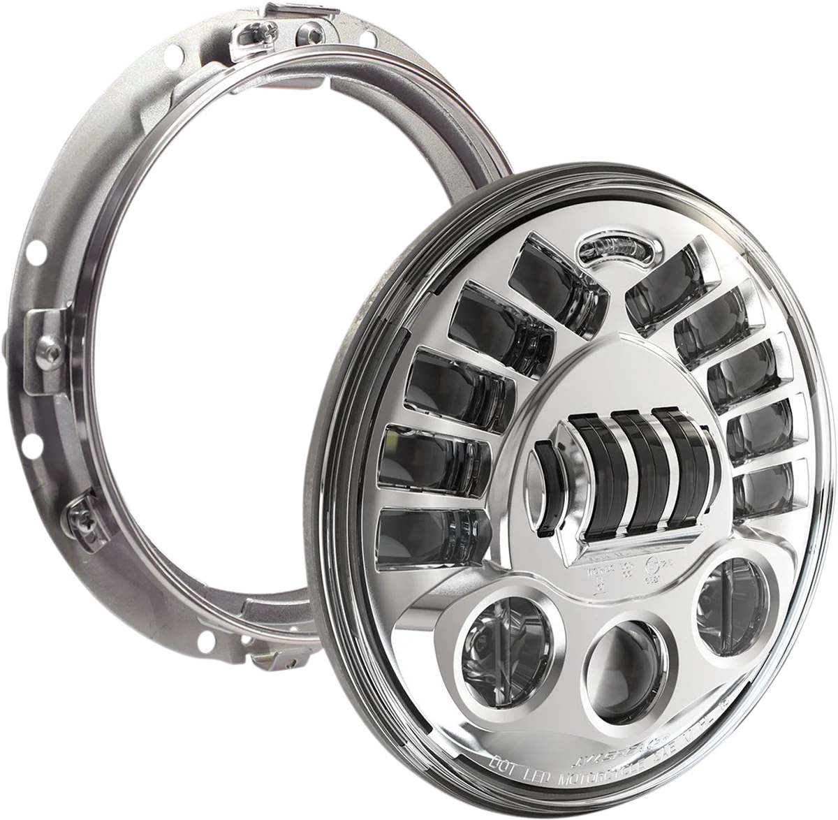 Custom Dynamics Adaptive Headlight with Mount - 7" - Chrome PB-7A-13-C