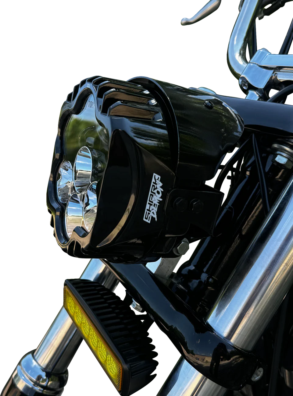 CUSTOM DYNAMICS LED Headlight - Shark Demon? - Pedestal Mount SD2-PM-W - Image 4