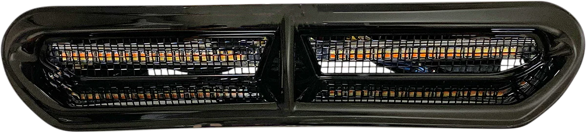Custom Dynamics LED Vent Insert - Amber/White - Black w/ Black Mesh CD-VENT-AW2-BB - Image 2