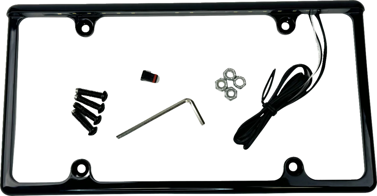 CUSTOM DYNAMICS License Plate Frame - LED - Gloss Black LPF-AUTO-B
