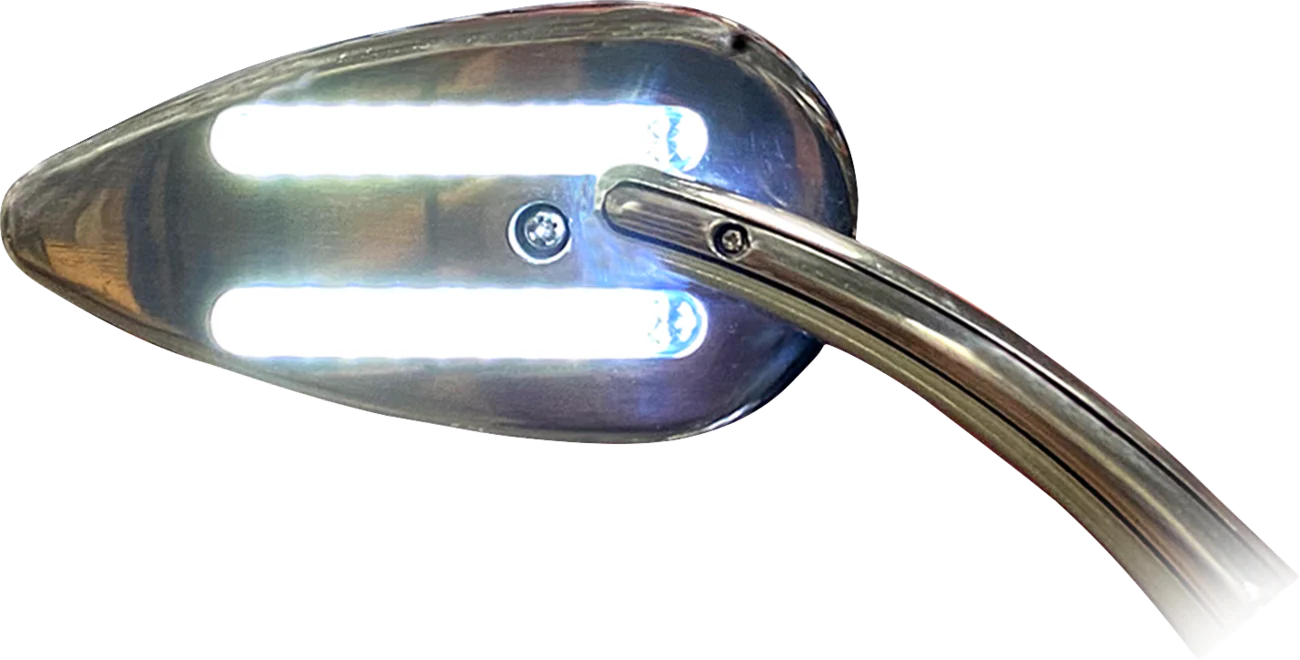 Custom Dynamics Mirrors - Side View - with LED Turn Signals - Chrome CD-MIR-PLUG-C - Image 2