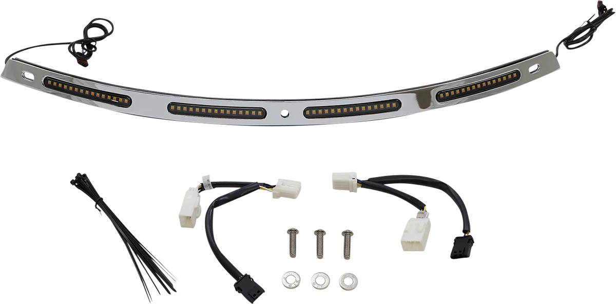 Custom Dynamics Windshield Trim - Sequential Turn Signals - Chrome CD-WT2-SEQ-01-C