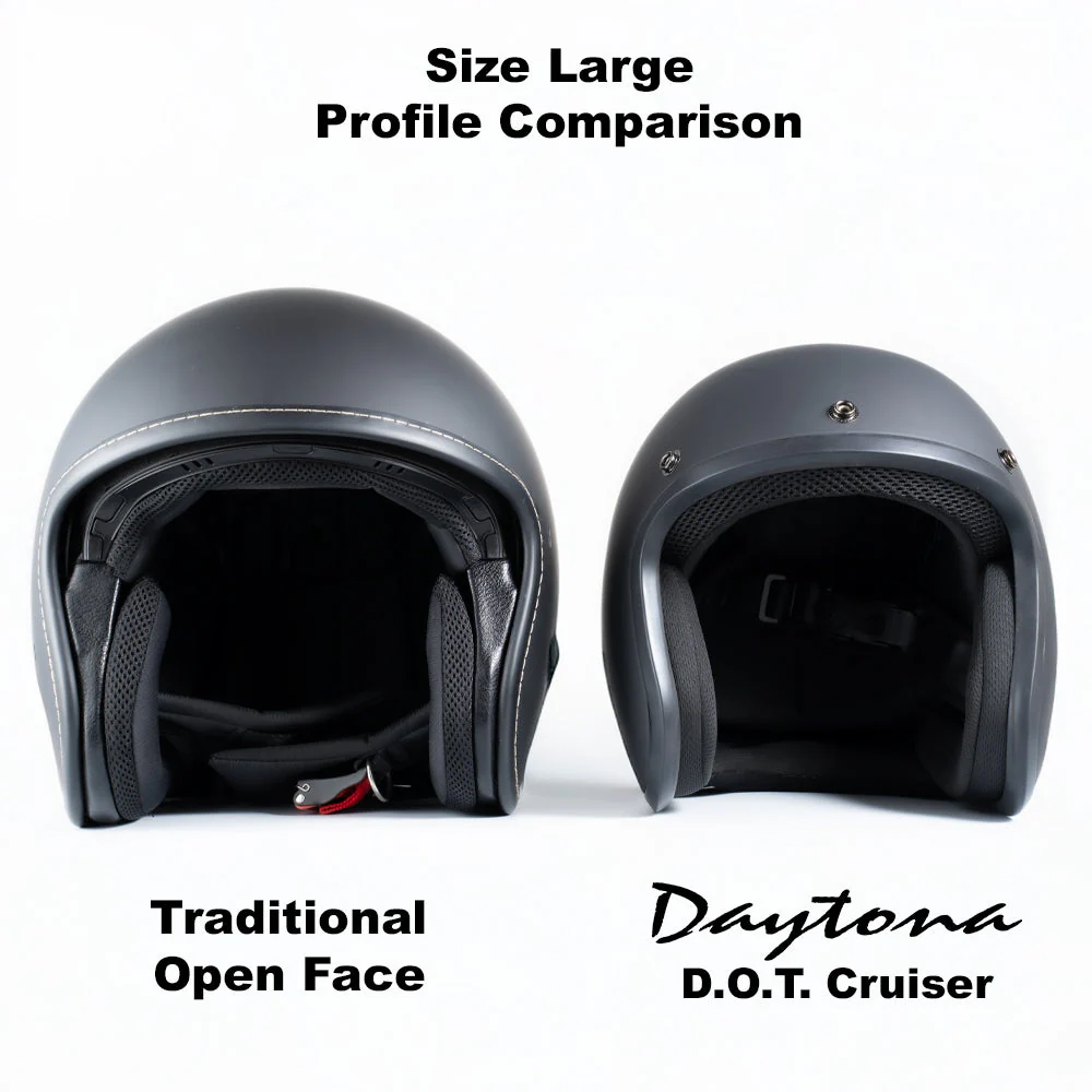 DOT Approved Daytona Cruiser Open Face Motorcycle Helmet - Men, Women & Youth - With Visor & Graphics - W/ Wild Soul - Image 10