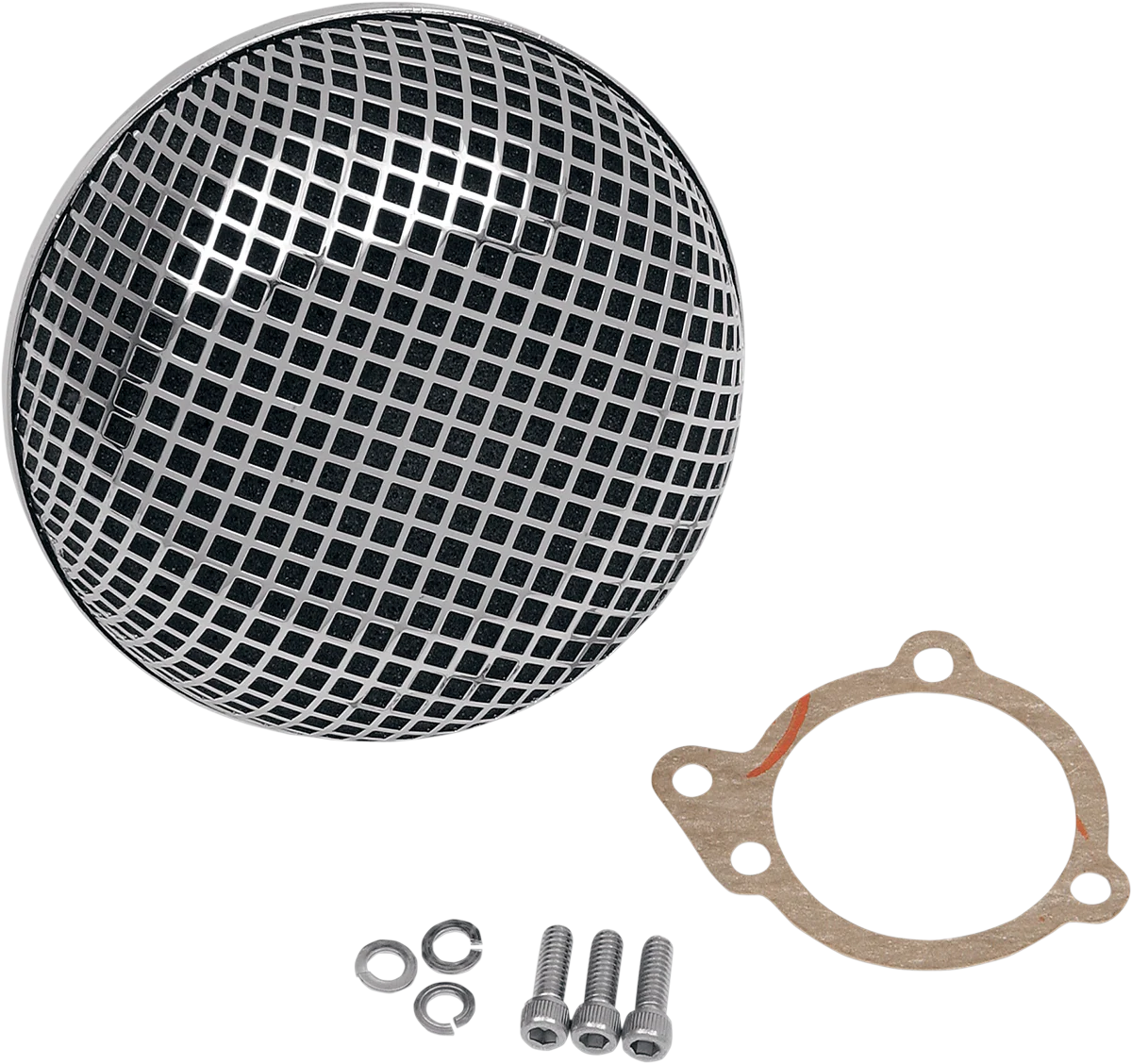 DRAG SPECIALTIES "Bob" Retro-Style Air Cleaner Kit - Chrome 14-0110CV