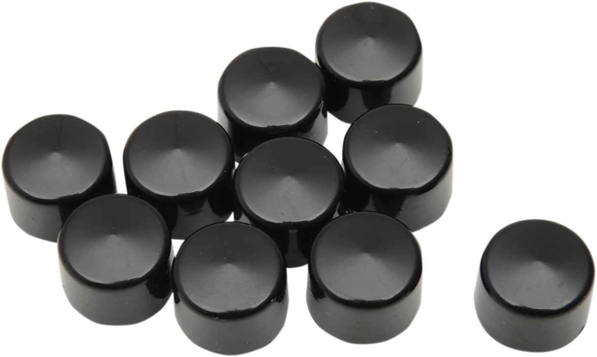DRAG SPECIALTIES Bolt Covers - Allen/Socket - 3/16" - Black - 10 Pack 352070