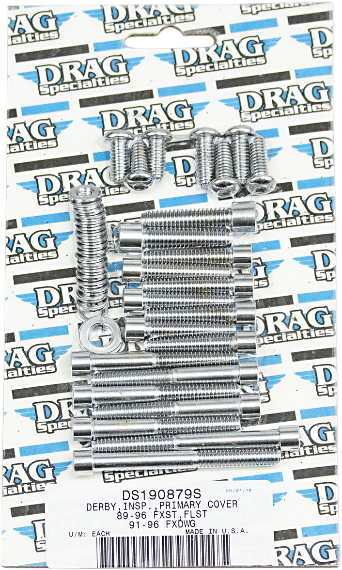DRAG SPECIALTIES Bolt Set - Inner/Outer Primary/Inspection/Derby Cover - Smooth - Softail/Dyna MK266S