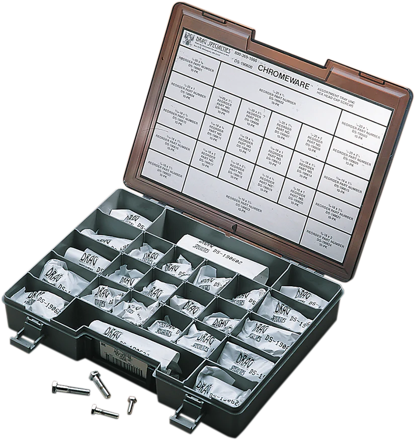 DRAG SPECIALTIES Head Bolt Assortment - Hex - Coarse-Thread - Kit MK147