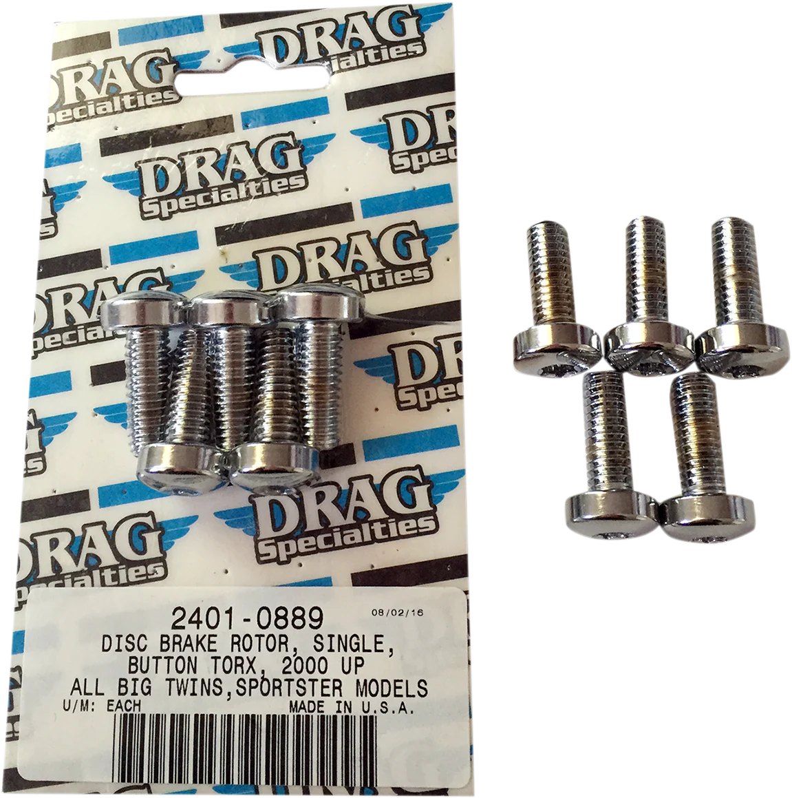 DRAG SPECIALTIES Mounting Kit - Rotor to Hub - Front - Chrome MK771