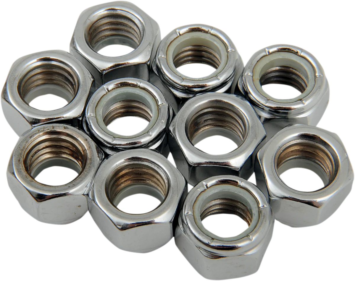 DRAG SPECIALTIES Nuts - Nylon - Chrome - 7/16"-14 MPB279