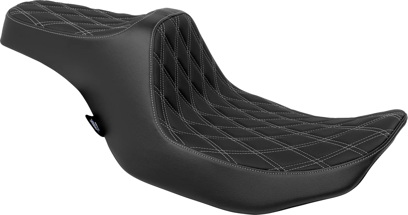DRAG SPECIALTIES Predator III Seat - Double Diamond - Silver Stitched - FLT/FLH '23-'24 4686C