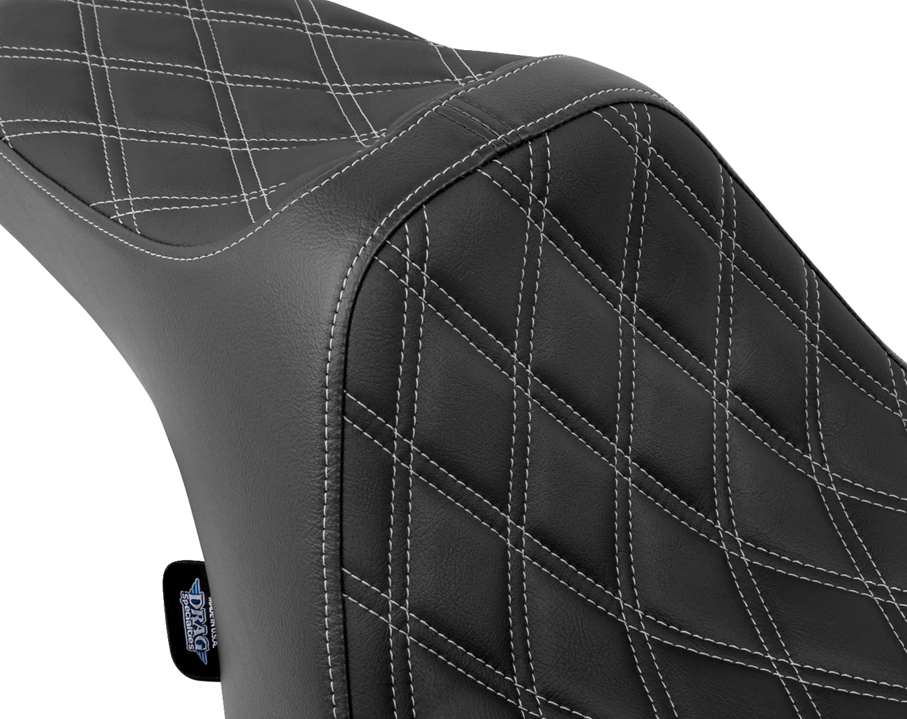 DRAG SPECIALTIES Predator III Seat - Double Diamond - Silver Stitched - FLT/FLH '23-'24 4686C - Image 2
