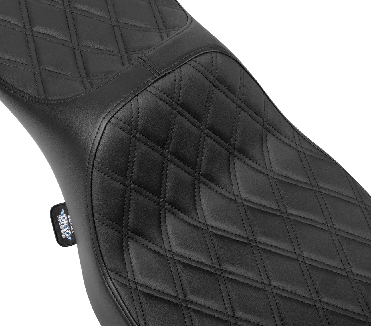 DRAG SPECIALTIES SEATS Extended Reach Predator III Seat - Double Diamond - Black Stitching - Vinyl - FLH/FLT '23-'24 4705B - Image 2
