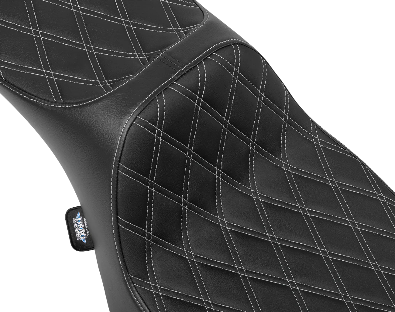 DRAG SPECIALTIES SEATS Extended Reach Predator III Seat - Double Diamond - Silver Stitching - Vinyl - FLH/FLT '23-'24 4705C - Image 2