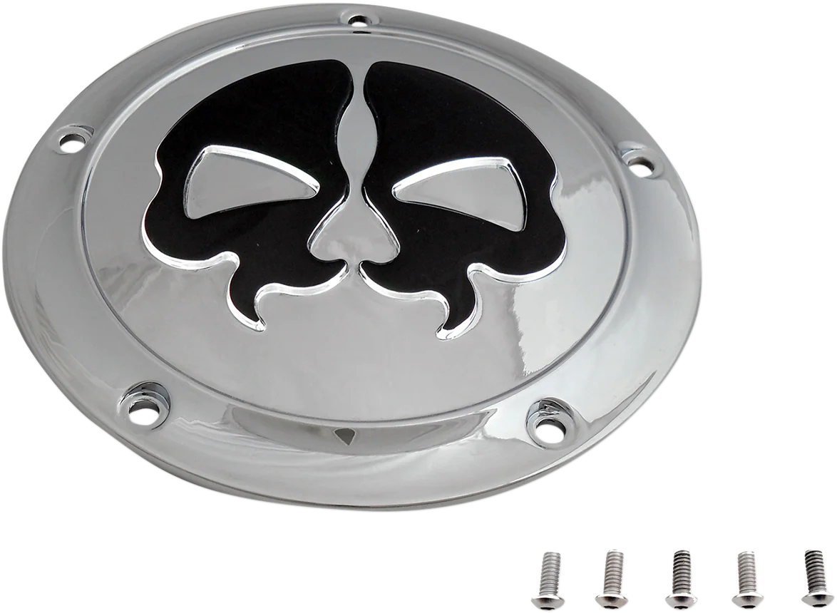 DRAG SPECIALTIES Split Skull Derby Cover - Chrome - Touring 78046