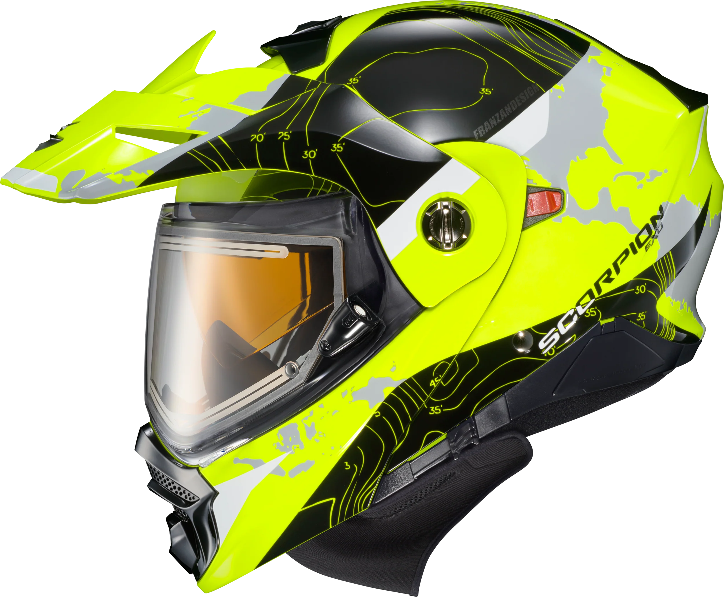 Exo At960 Cold Weather Helmet Topographic Hi Vis Sm (Electr