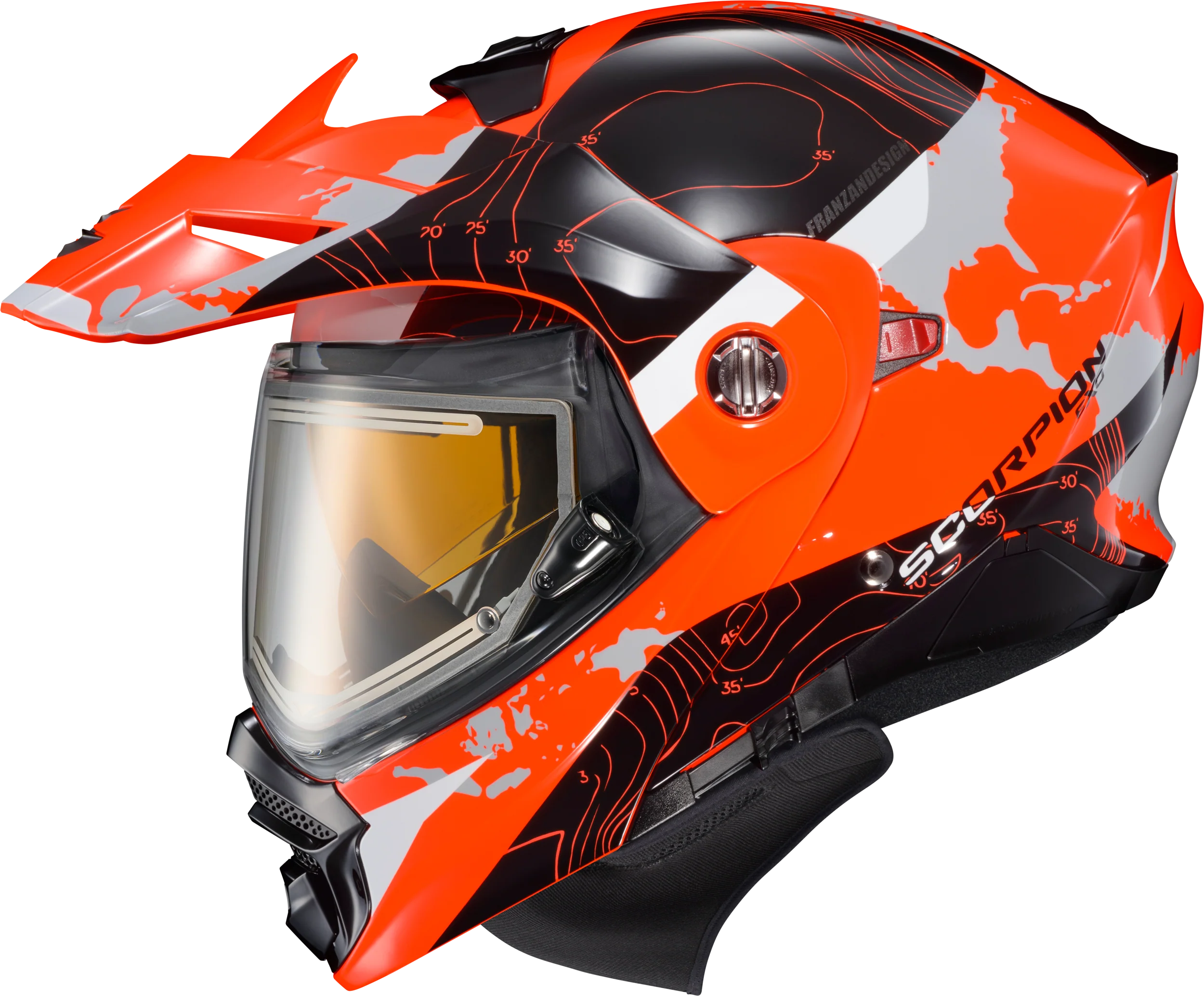 Exo At960 Cold Weather Helmet Topographic Hi Viz Org Md Elec