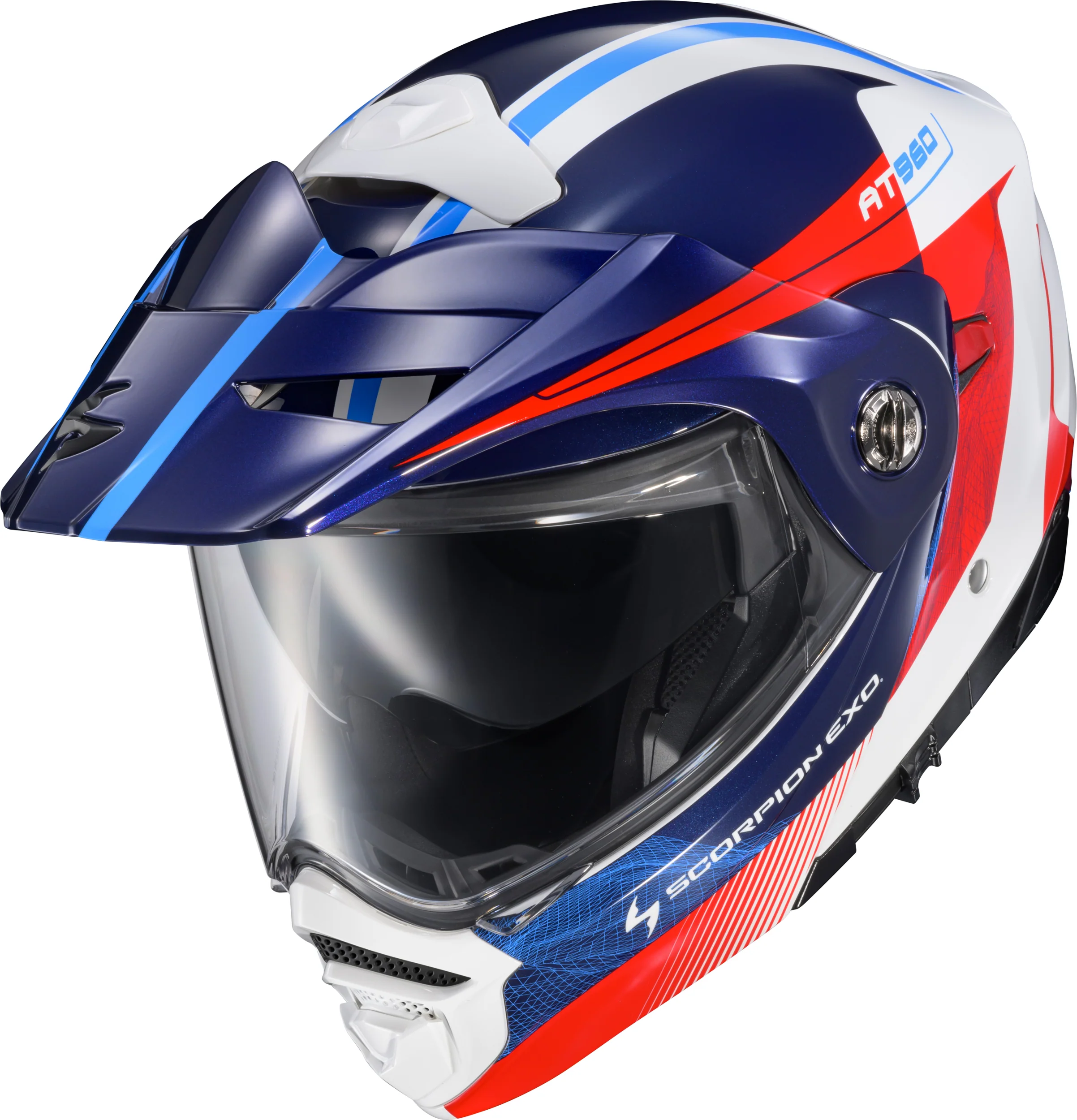 Exo At960 Modular Helmet Topographic 2 Red/Wht/Blue Md