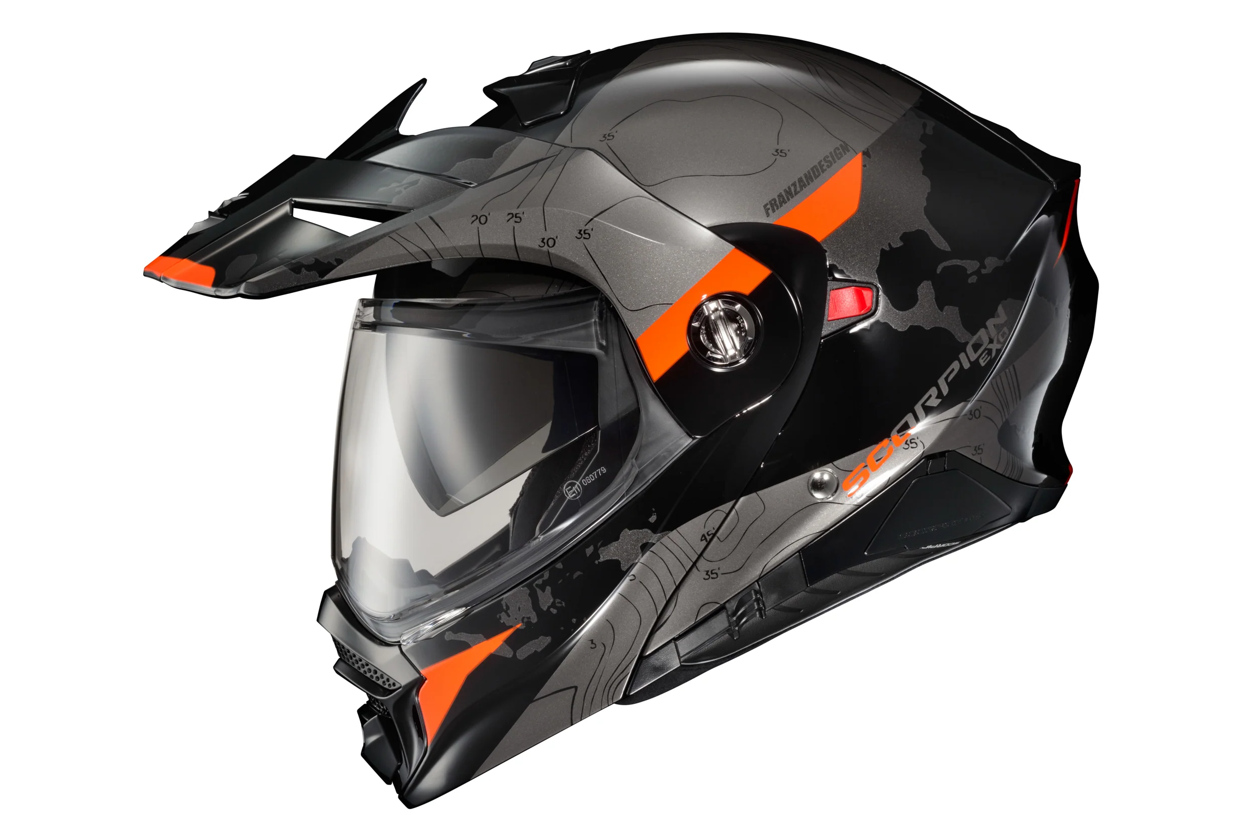 Scorpion - Exo At960 Modular Helmet Topographic Black/Orange 2x